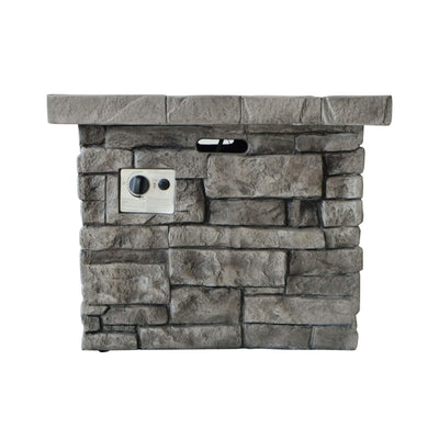 30-Inch Modern Outdoor 40K BTU Steel Frame Propane Fire Table With Lava Rocks (SAK12756)