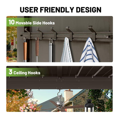 [09X10FT] Premium Outdoor Hardtop Grill Gazebo With Shelves (SAK90431)