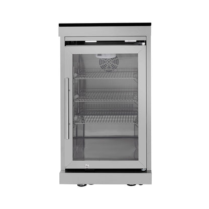 Imperial 110-Inch 4-Burner 72K BTU Deluxe Stainless Steel Outdoor Kitchen Grill Island With Wine Cooler, Rotisserie, Cabinets, And Granite Countertops (SAK94721)