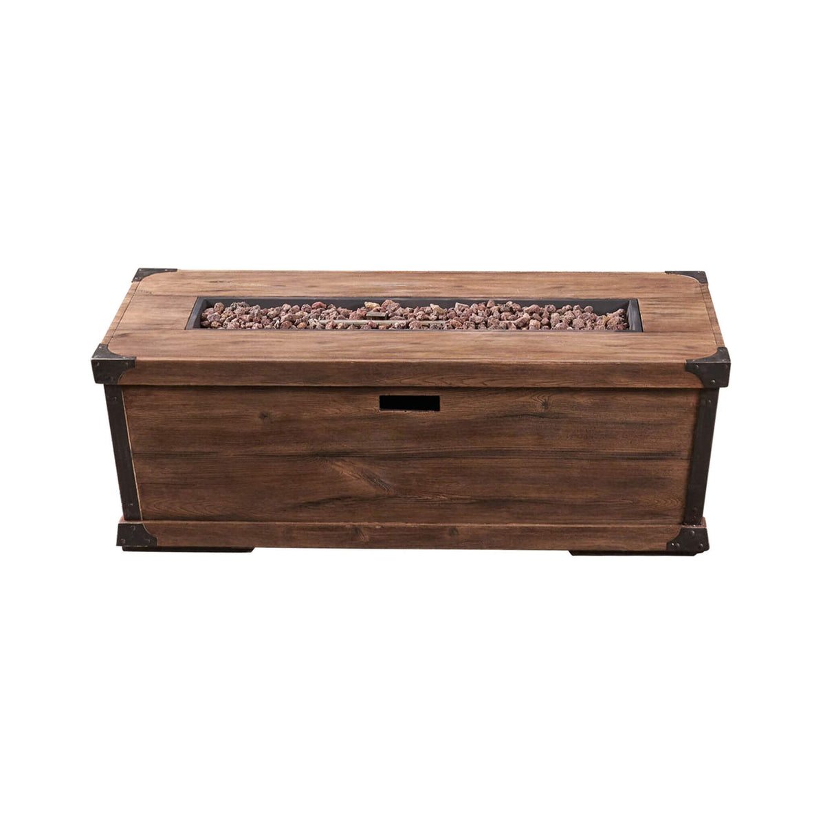 56-Inch Outdoor 50K BTU Wood Pattern Rectangle Gas Burning Fire Pit (SAK43681)