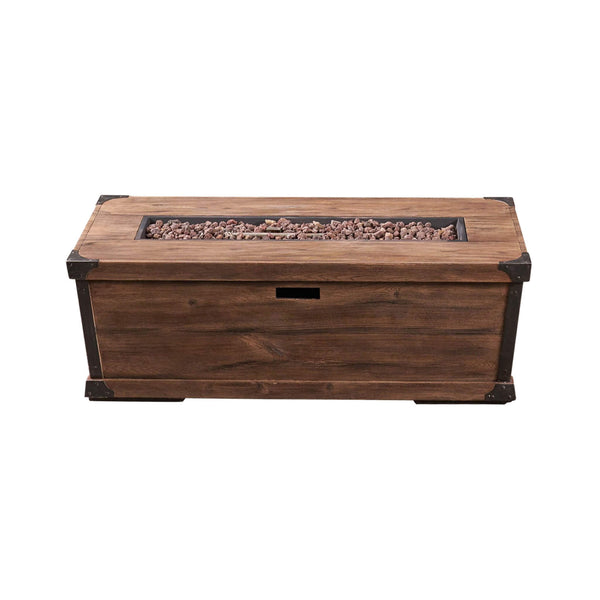 56-Inch Outdoor 50K BTU Wood Pattern Rectangle Gas Burning Fire Pit (SAK43681)