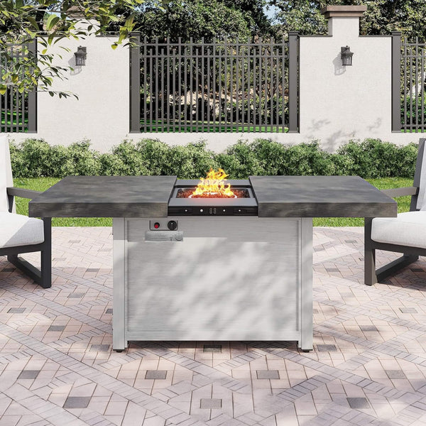 59-Inch 50K BTU Propane Fire Pit Table With Extendable Top (SAK71253)