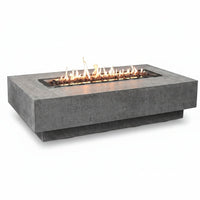Hampton Fire Table Outdoor Fire Pit 56" X 32" Cast Concrete Firepit Includes Lava Rocks 45,000 Btus Outdoor Fireplace for Patio Furniture Set, Deck, Porch, Outdoor Heater - Liquid Propane