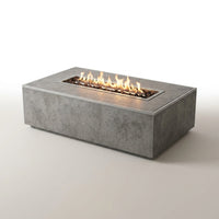 Hampton Fire Table Outdoor Fire Pit 56" X 32" Cast Concrete Firepit Includes Lava Rocks 45,000 Btus Outdoor Fireplace for Patio Furniture Set, Deck, Porch, Outdoor Heater - Liquid Propane — Studio Shot