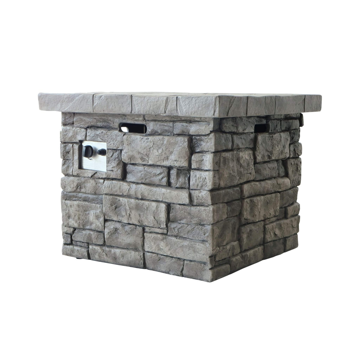 30-Inch Modern Outdoor 40K BTU Steel Frame Propane Fire Table With Lava Rocks (SAK12756)