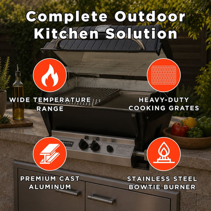 Broilmaster P3X Super Premium Cast Aluminum Gas Grill With Flare Busters, Griddle And Smoker Shutter (SAK98194)