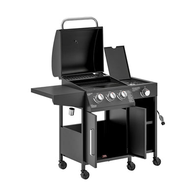 15K BTU Barbecue Propane Liquid Propane Grill With Side Burner (SAK53481)