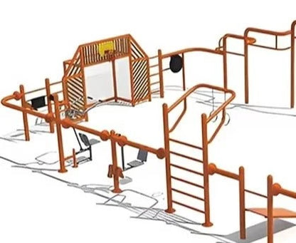 Kids Fitness Station - Outdoor Multi-Exercise Frame