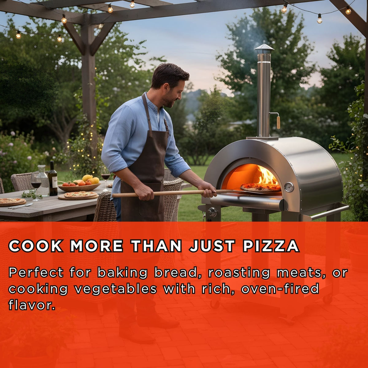 KoKoMo Grills Premium 32-Inch Stainless Steel Dual Fuel Gas Or Wood Fired Pizza Oven [KO-PIZZAOVEN] (SAK14753)