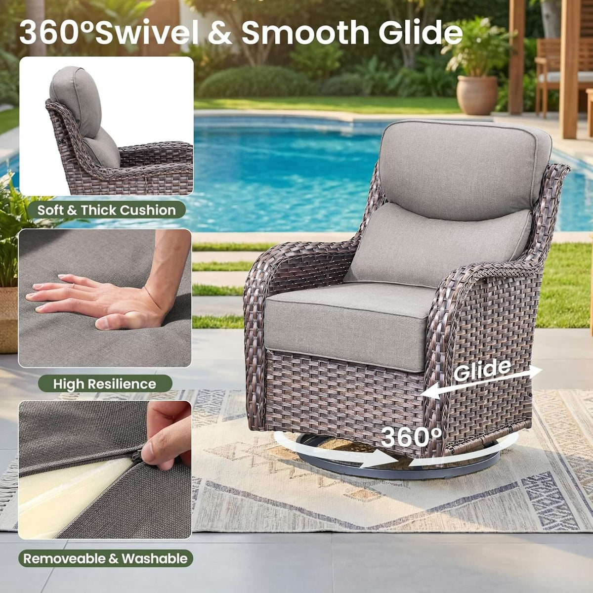 Luxury 7-Piece Outdoor Patio Furniture Set With Fire Pit Table (SAK57391)
