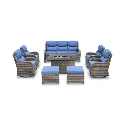 Luxury 8-Piece All-Weather Patio Furniture Set With Fire Pit Table (SAK37512)
