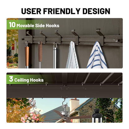 [09X10FT] Modern Slanted Hardtop Alloy Steel Grill Gazebo (SAK32687)