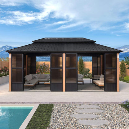 Prestige Premium Hardtop Double Top Outdoor Patio Solarium Sunroom (SAK43078)