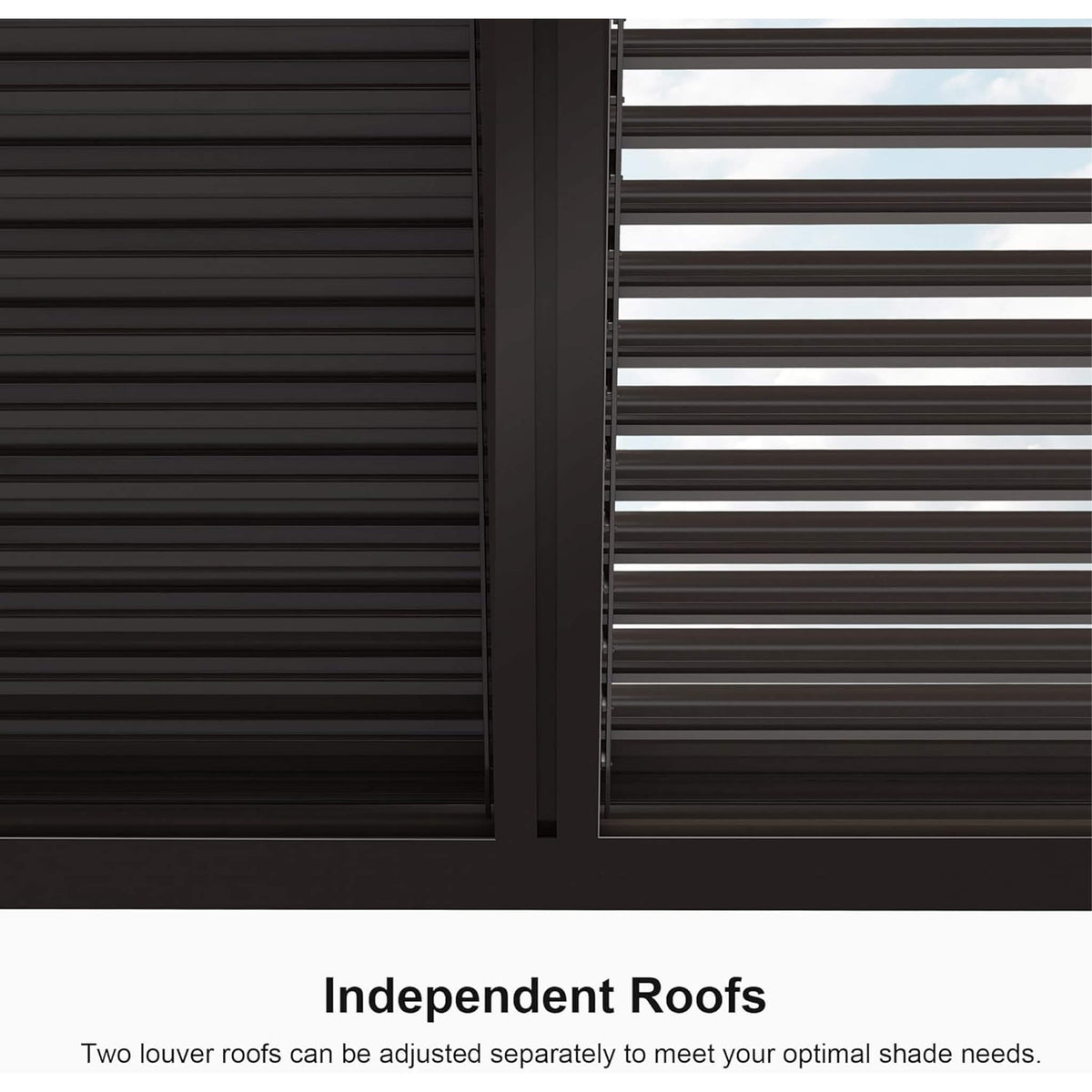 Premium Outdoor Aluminum Louvered Patio Pergola With LED Lights [PERGOLA ONLY] (SAK24896)