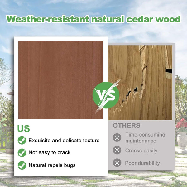 Premium Outdoor Cedar Wood Pergola With Slatted Roof (SAK87024)