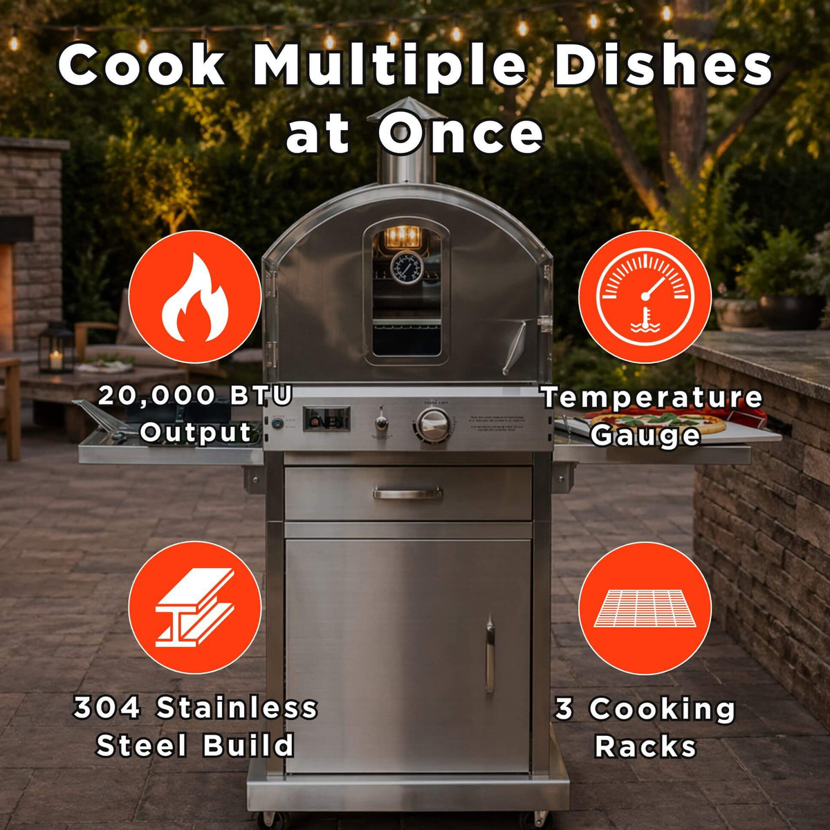 Summerset 60-Inch Outdoor Freestanding Gas Pizza Oven [SS-OVFS-LP/NG] (SAK17543)