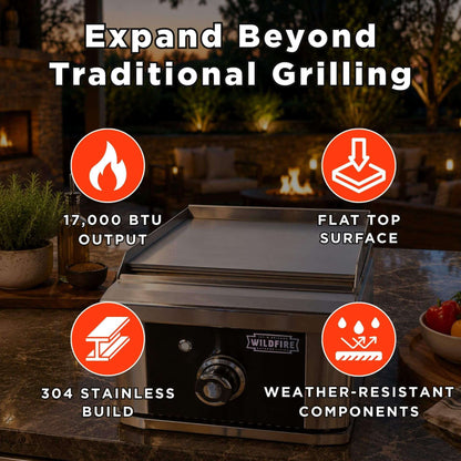 Wildfire Outdoor Living Ranch Pro 15-Inch Stainless Steel Side Griddle [WFSDGRD-BSS/SS] (SAK19684)