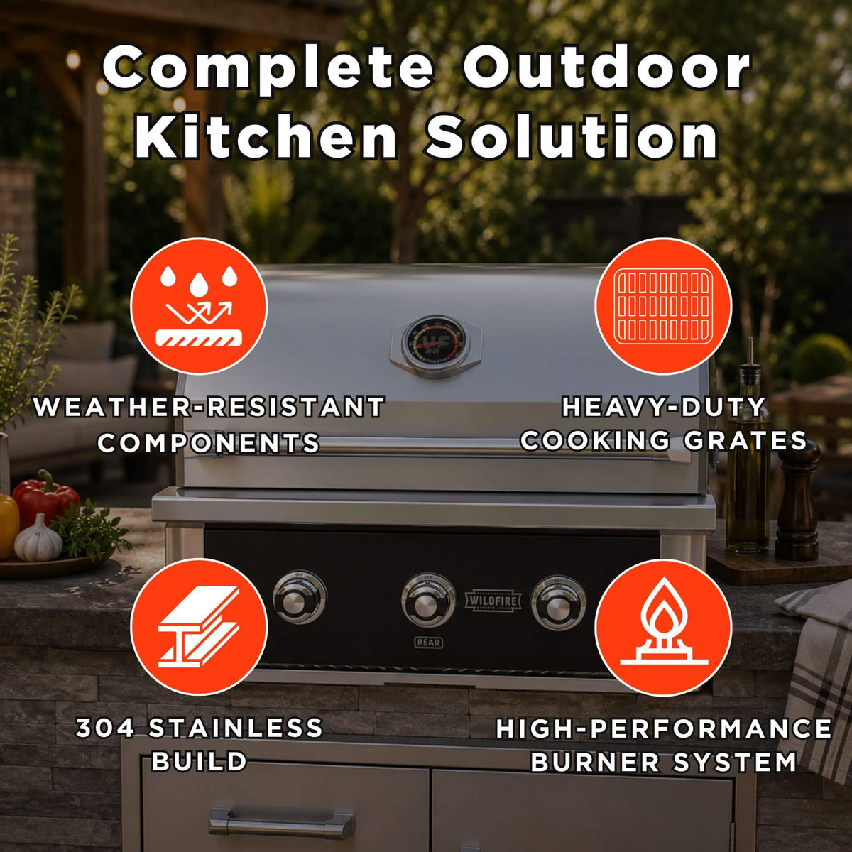 Wildfire Outdoor Living Ranch Pro 30-Inch 304 Stainless Steel Grill [WFPRO30G-BSS/SS] (SAK25374)