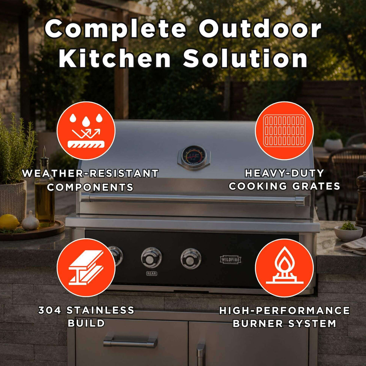 Wildfire Outdoor Living Ranch Pro 36-Inch 304 Stainless Steel Grill [WFPRO36G-BSS/SS] (SAK28346)