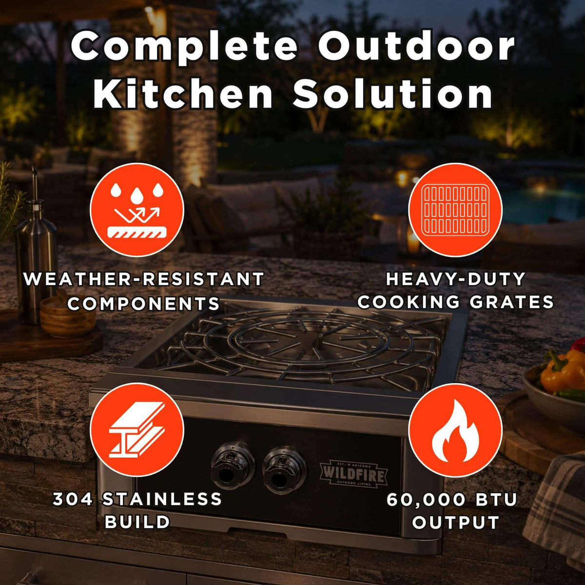 Wildfire Outdoor Living Ranch Pro 24-Inch Stainless Steel Power Burner [WFPOWBRN-BSS/SS] (SAK71537)